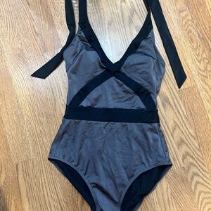 Boden Black and Gray Swimsuit